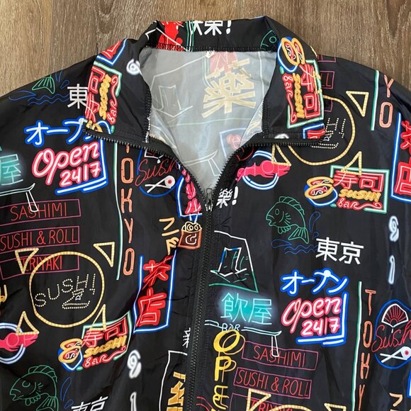 Neon Street Style  wear Lightweight Windbreaker Jacket Tokyo-Inspired Graphics - Picture 5 of 8